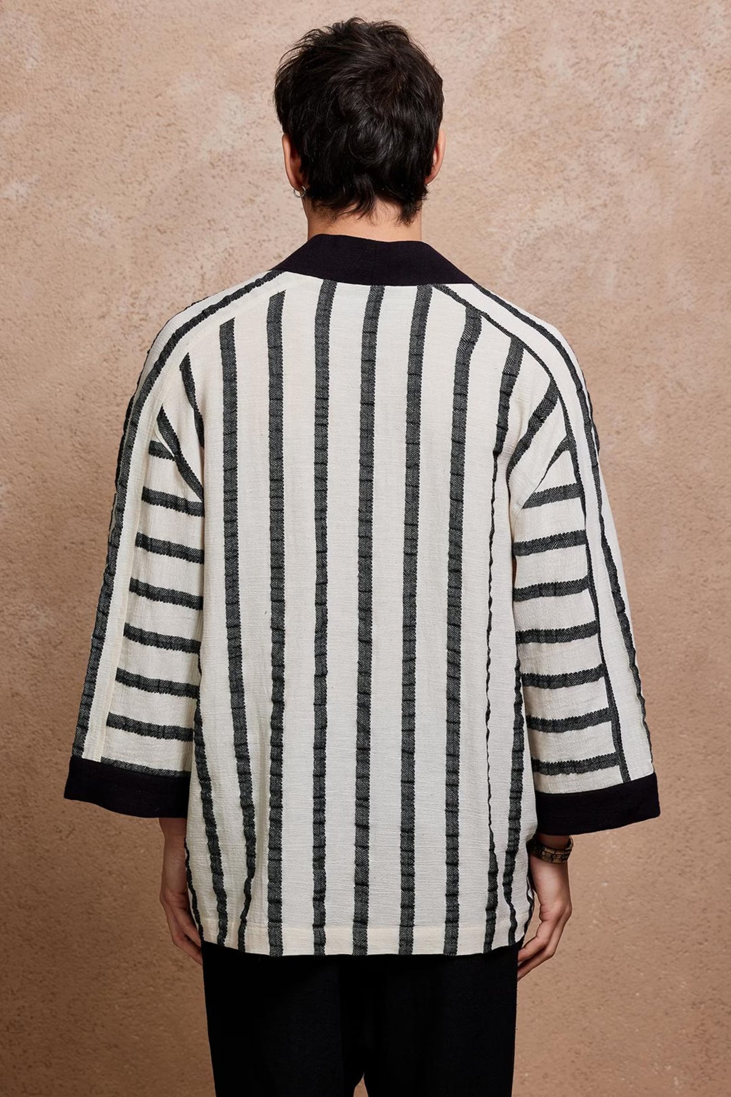 Noir Deep V Kaftan for Men , Black Oversized Bohemian Tunic,