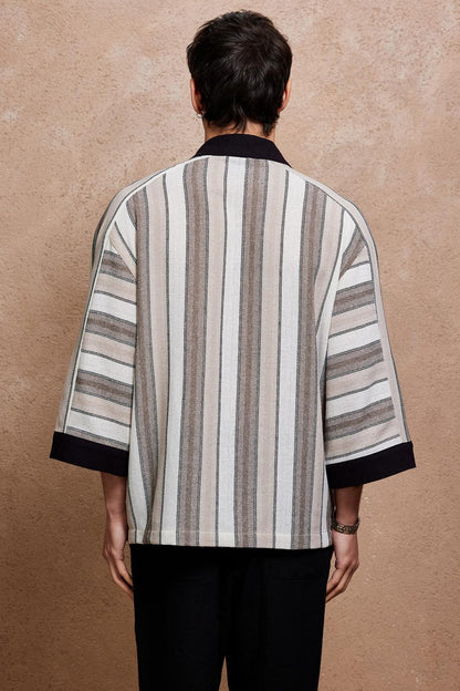 Clay Deep V Kaftan for Men , Bohemian Oversized Tunic Shirt,